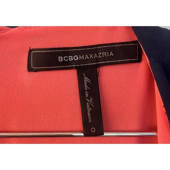 BCBGMaxazria Haley Layered Shift Dress Size 0 Mod Sleeveless Colorblock Career - Picture 6 of 7